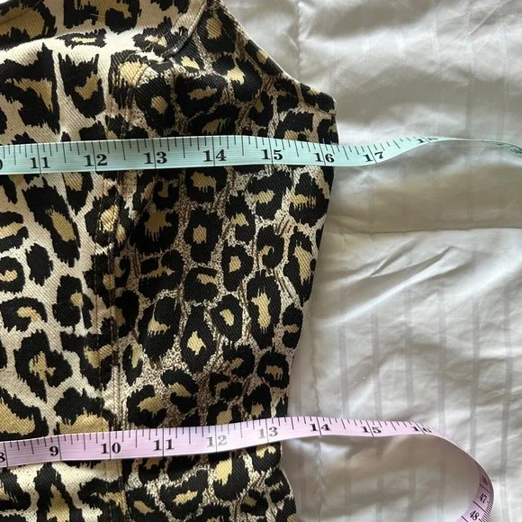 Vintage 90s Rampage Leopard Print Denim Mini Dress - Made in USA - Size S - Picture 5 of 11